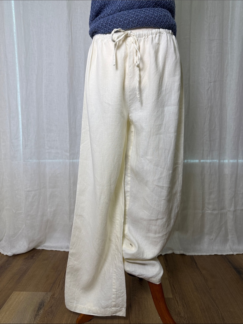 Women's Outfit JPR Ivory  Linen Wide-Leg Drawstring Pants